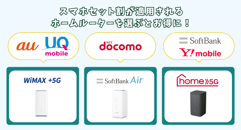 スマホのセット割で安くなる